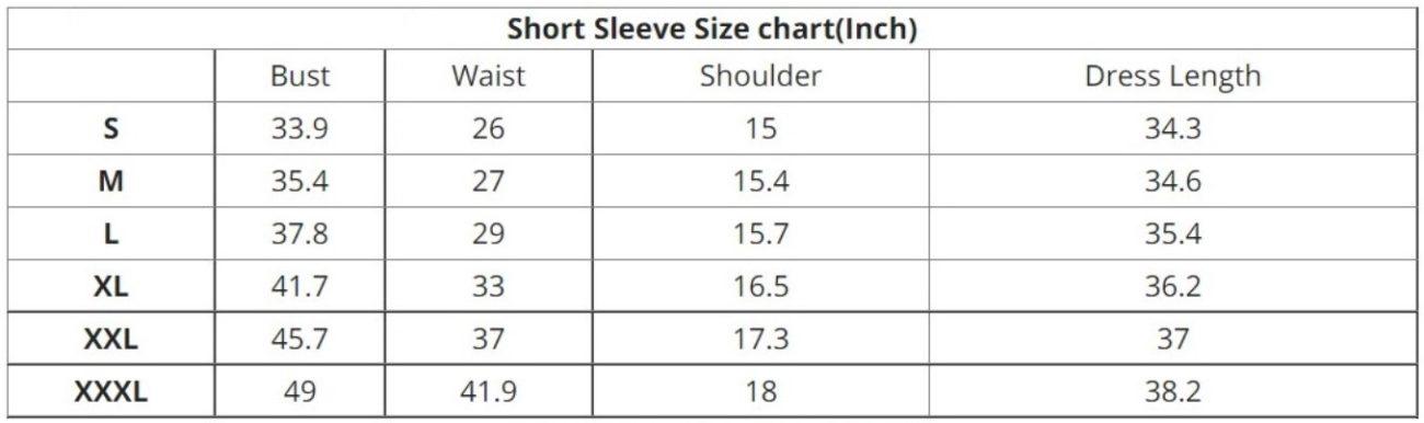 Adult Wednesday Addams Costume Short Sleeved Size Chart Inch
