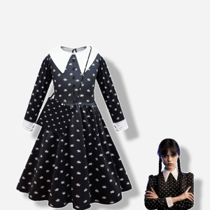 Wednesday Addams Family Costume Set — Wednesday Addams kids merch by Dripaku