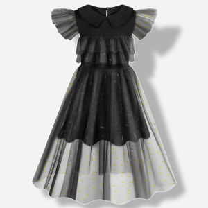 Wednesday Addams Family Dress For Kids — anime kids merch by Dripaku