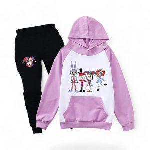 Digital Circus Hoodie & Pants detail — TADC merch for kids