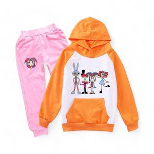 Digital Circus Hoodie & Pants detail — TADC merch for kids