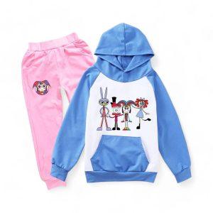 Digital Circus Hoodie & Pants detail — TADC merch for kids