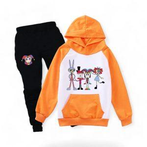 Digital Circus Hoodie & Pants detail — TADC merch for kids