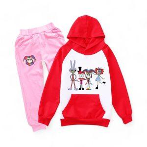 Digital Circus Hoodie & Pants detail — TADC merch for kids