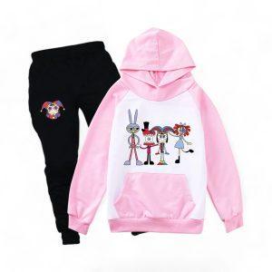 Digital Circus Hoodie & Pants detail — TADC merch for kids