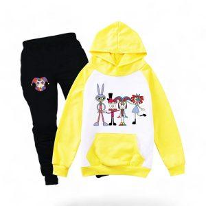 Digital Circus Hoodie & Pants detail — TADC merch for kids