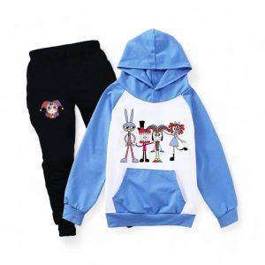Digital Circus Hoodie & Pants detail — TADC merch for kids