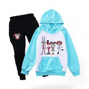 Digital Circus Hoodie & Pants detail — TADC merch for kids