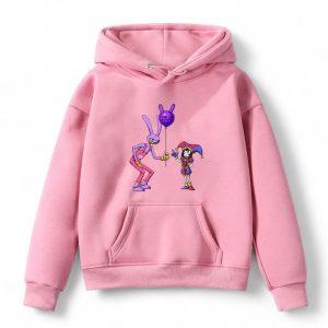 Jax & Pomni Hoodie side view — TADC kids merch