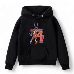 Jax & Pomni Hoodie #2 side view — TADC kids merch